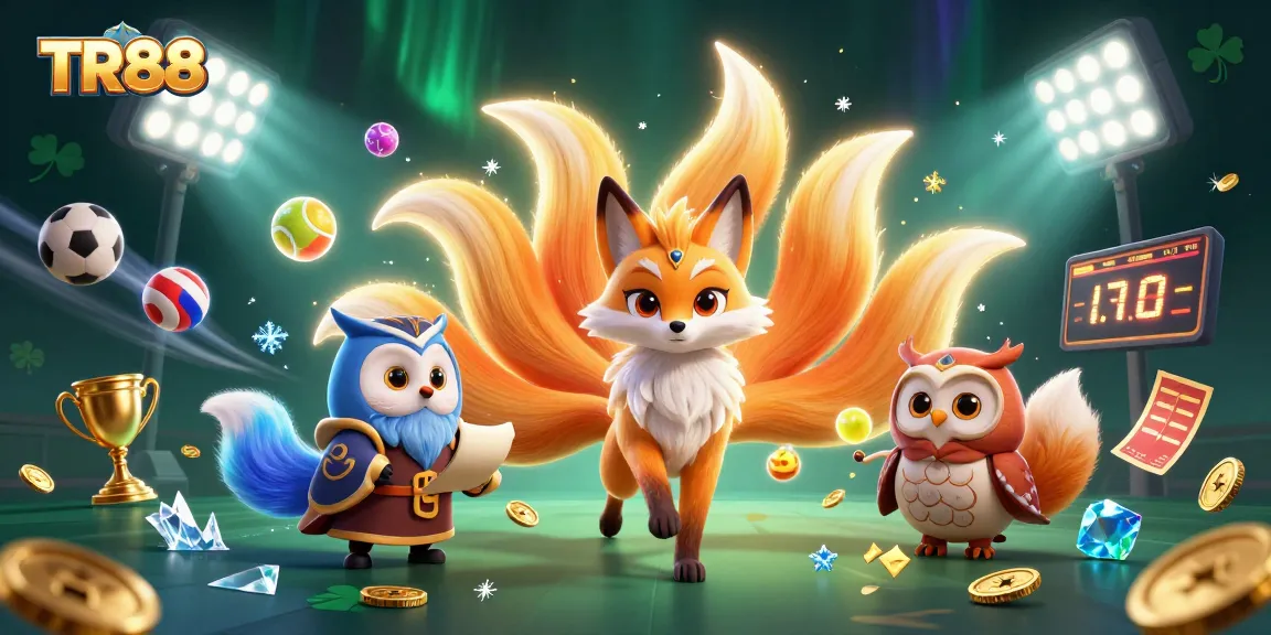 Bet on TR88 and win with vibrant visuals alongside animated colorful characters in a 3D casino.