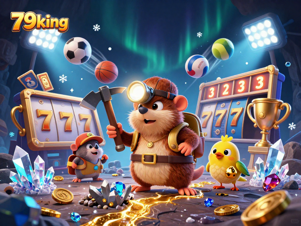 Engage with thrilling games at 79king, featuring dynamic sports elements, crystal treasures, and vibrant colors.