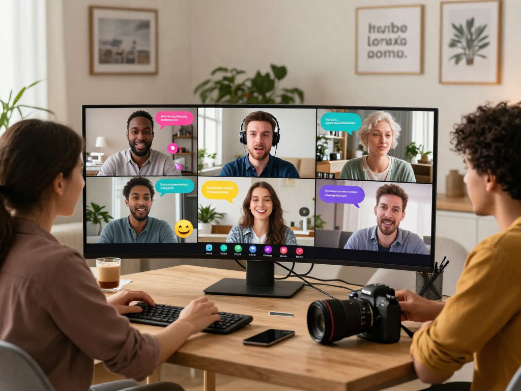 Engaging virtual interaction on a sexchat platform showcasing diverse users in lively discussions.