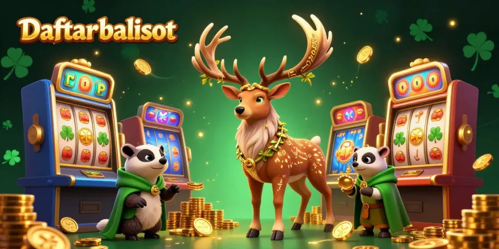 Enjoy thrilling gaming at Daftar balisot with spinning reels, gold coins, and exciting jackpot symbols.