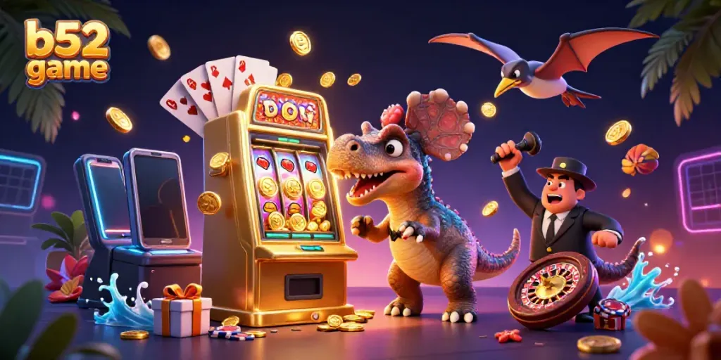 Experience thrilling gameplay at b52 game with vibrant illustrations of engaging casino characters.