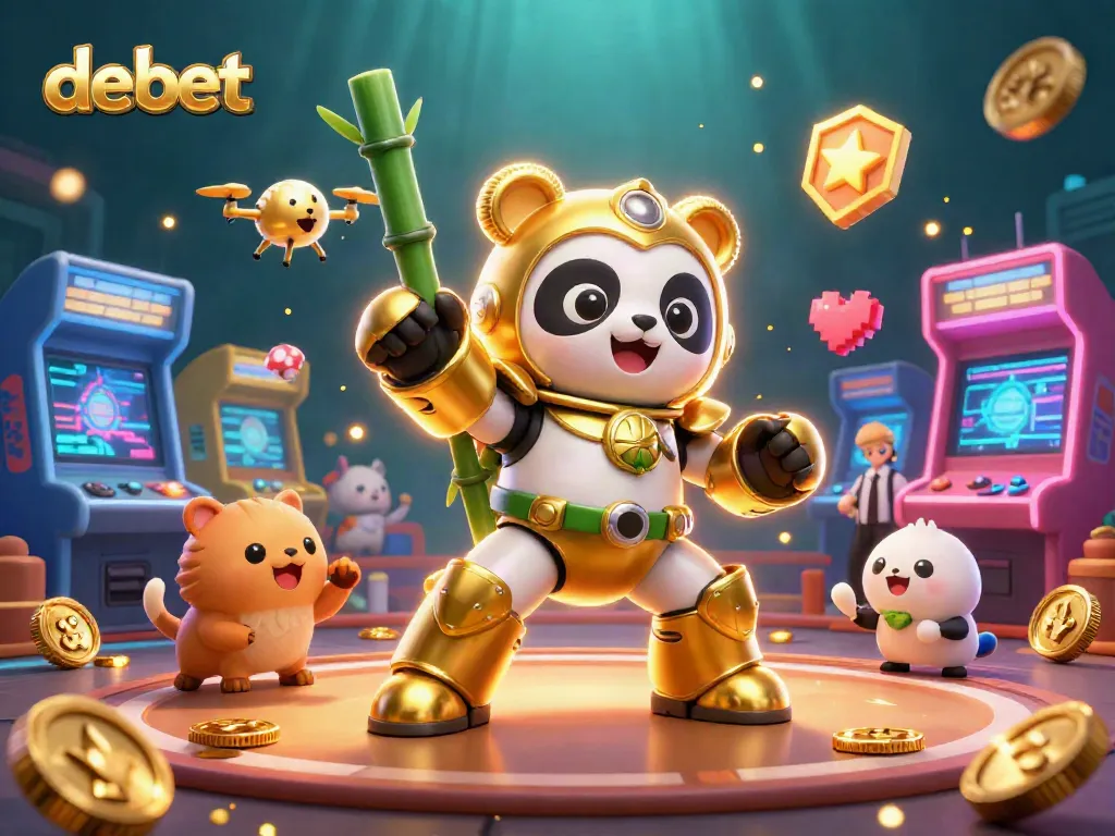Join in sports betting excitement with debet in a vibrant, bustling casino scene.