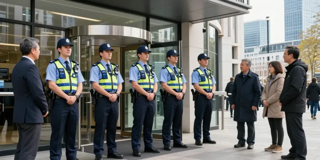 Security Guard providing trusted professional services in London, ensuring safety in corporate buildings.