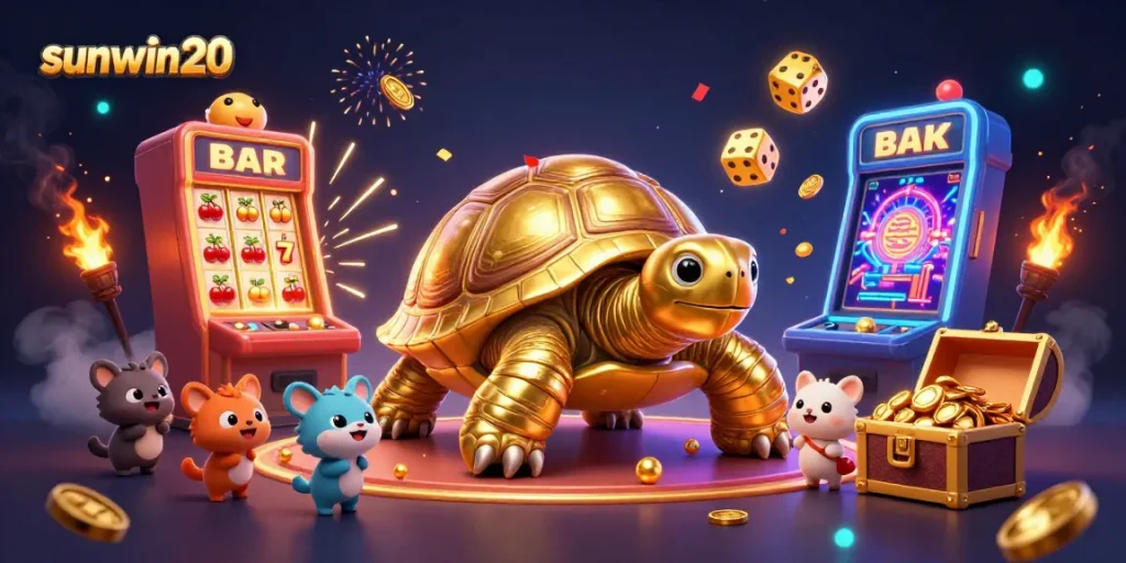 Experience thrilling gameplay at sunwin20 with golden tortoise pinball and jackpot machines.